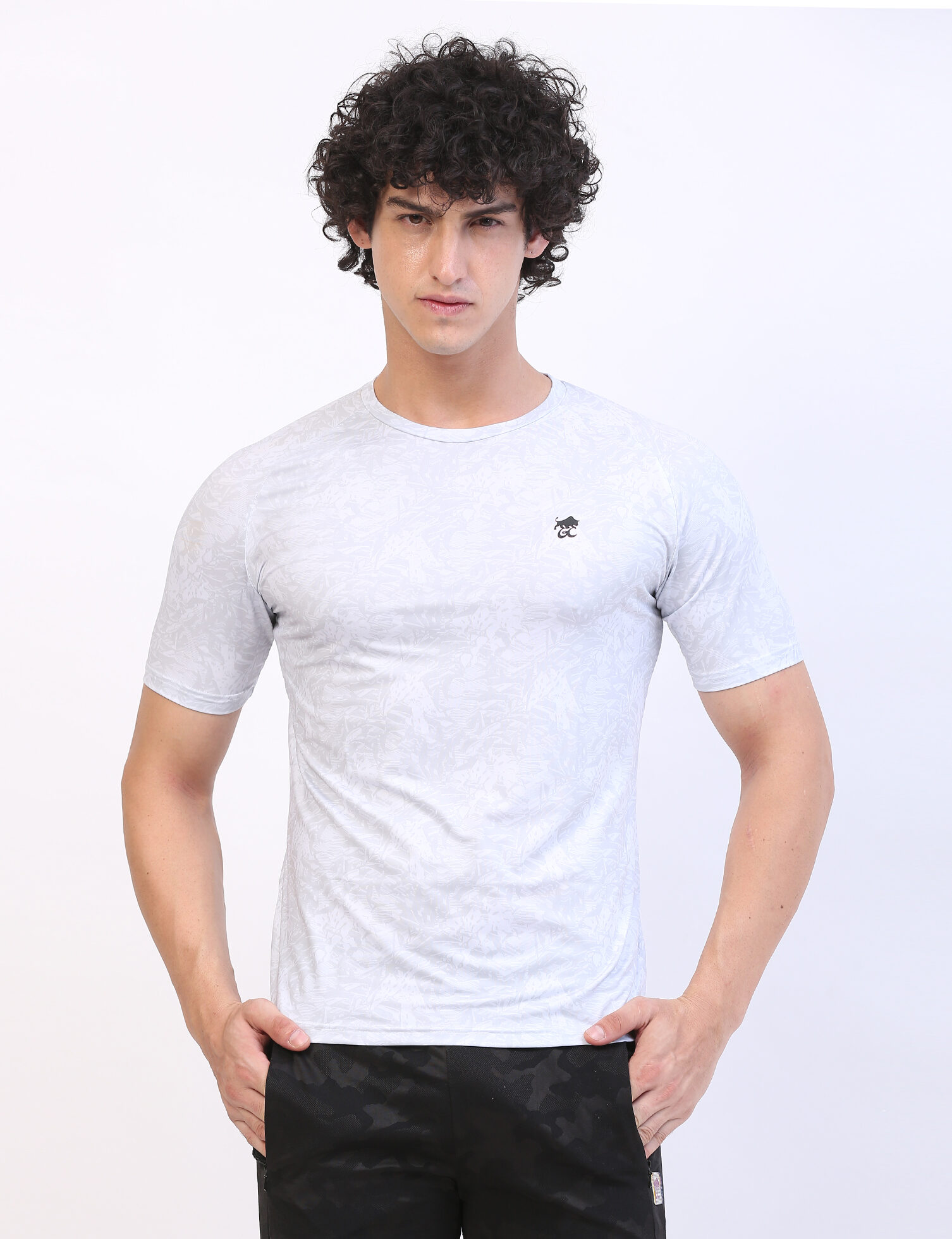 Men's GC T-Shirt H-Sleeve Color Grey Digital Printed - GC Naksum